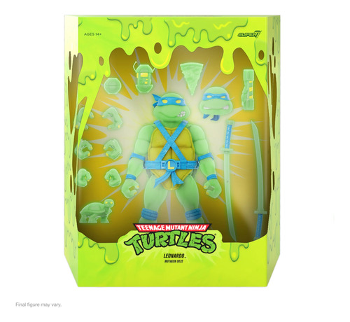 Leonardo Mutagen Ooze Glow Tmnt Super 7 Ultimates Turtles