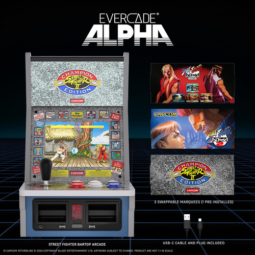 Arcade Bartop Street Fighter Evercade Alpha 2 Jugadores