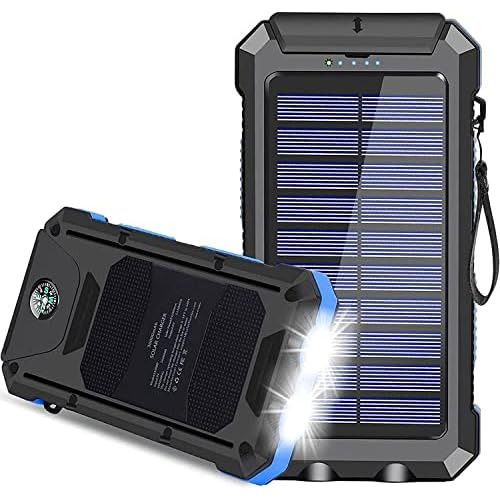 Cargador Solar, Banco De Energía Solar Portátil Usb C...