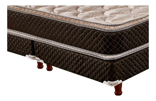 Imagen 2 de 3 de Sommier Cannon Espuma Exclusive Pillow Top Queen de 200cmx160cm marrón y beige con base dividida