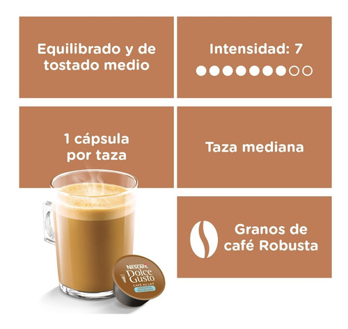 Imagen 2 de 5 de Cápsulas Nescafé Dolce Gusto Café Au Lait Skinny Oficial