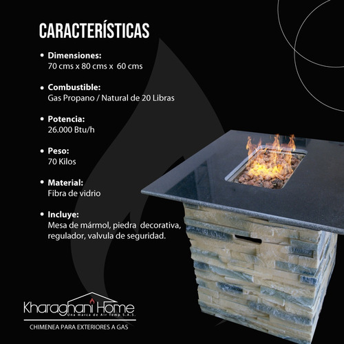Imagen 4 de 4 de Chimenea A Gas Para Exteriores