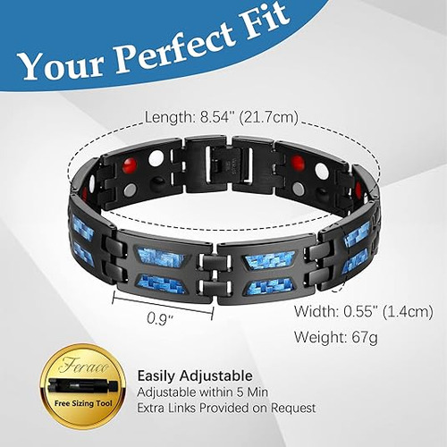 MagnetRx Pulsera Magnética Para Hombre Super Titanium Con Herramienta De Extracción