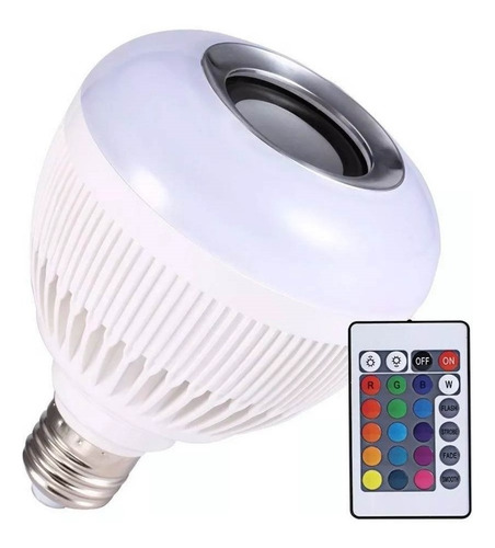 Lampada Luz Led Rgb Bluetooth Caixa Som + Controle Remoto