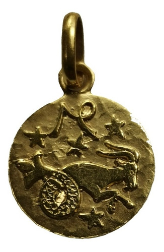 Medalla Dije Zodiaco Oro 14k Signo Capricornio #653 