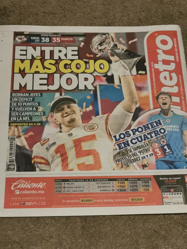 Periódico Metro Kansas City Campeón Super Bowl