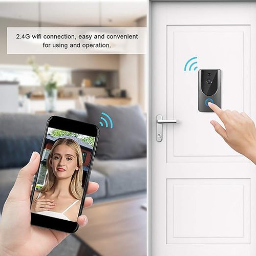 Cámara Con Timbre De Vídeo Wifi, Inalámbrica Inteom Para Ho