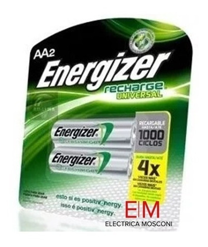 Blister 2 Pilas Recargables Energizer Aa 2000mah Factura A B