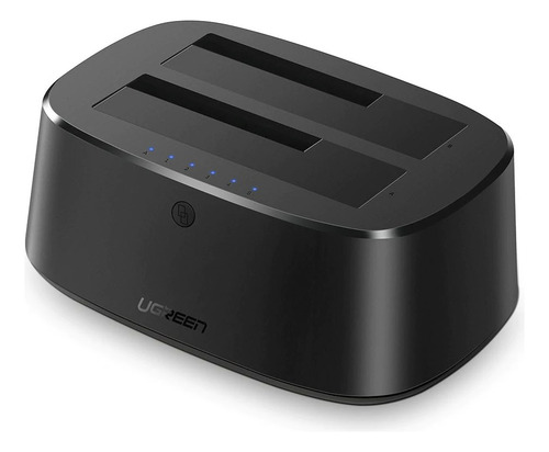 Base Usb 3.0 Para Disco Duro Doble Bahía Ugreen 50854 Negro Soporta 2.5' y 3.5
