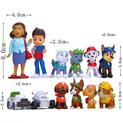 Set 12 Figuras Patrulla Canina Paw Patrol