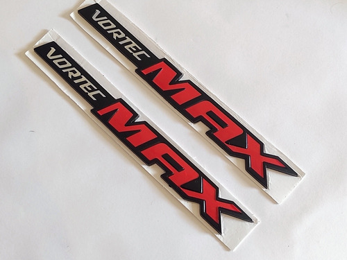 Par Emblemas Chevrolet Vortec Max Cheyenne Silverado Negro/r