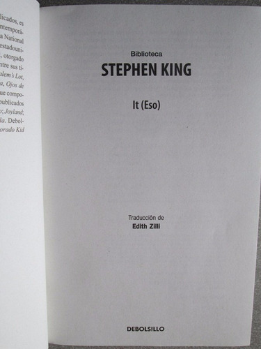 Stephen King It Eso Original / Debolsillo