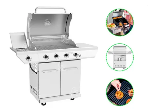 comprar  Asador A Gas 4 Quemadores + Lateral Profesional Pro