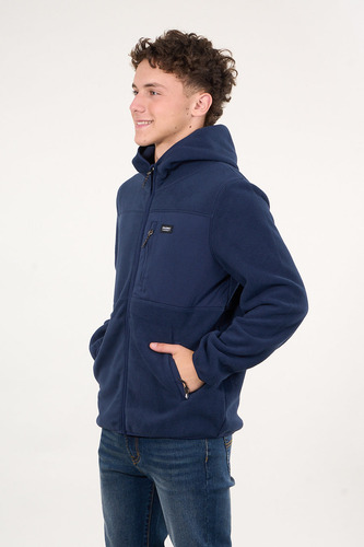 Poleron Micropolar Full Zipper Y Gorro Azul Wi8306 Polemic