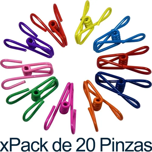 10 ganchos para colgar ropa, ganchos de metal de acero inoxidable, clips de  metal para colgar pinzas de ropa, ganchos de clip para colgar pinzas para