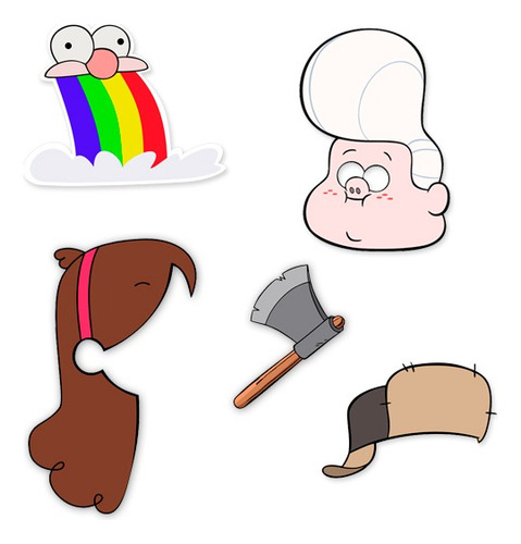 Gravity Falls -photo Booth Props ** Textos Editables**