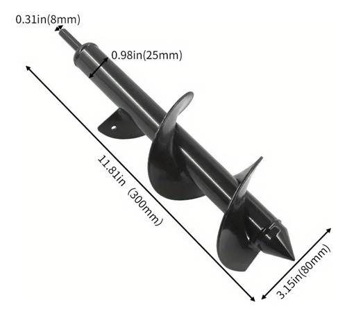 Broca De Perforacion Para Jardineria De 30 Cms X 8 Cms 