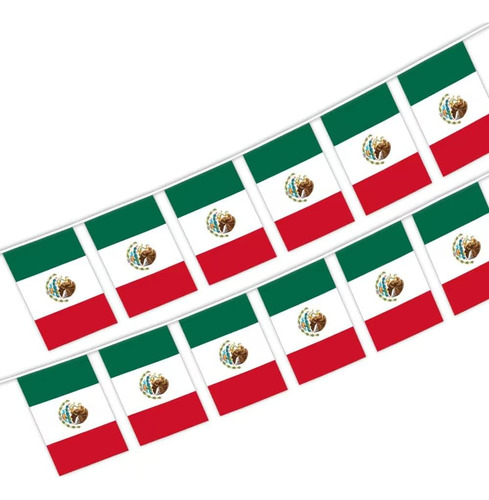 Ckexin Banderas De México Banderín De Cuerda Pequeña Mexican