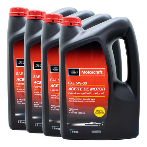 Caja X 4 Bidones Aceite Ford Motorcraft 5w30 X 4 Lts