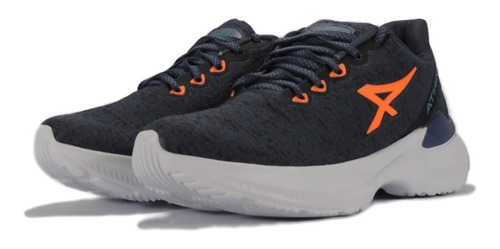 Imagen 4 de 7 de Zapatilla Athix Hombre Paralles (jean/naranja)