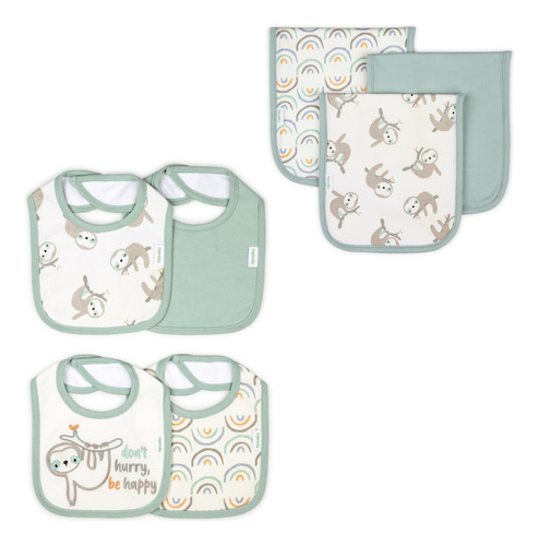 Set De Baberos Y Paños Para Eructos Grazy De Ingenuity 13012 Canopi 0300-verde 9999-sin Tamaño