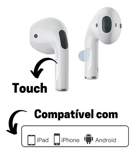 Fone De Ouvido H'maston Pro 4 Mini Fone Bluetooth I Phone Cor Da Luz Branco Cor Branco