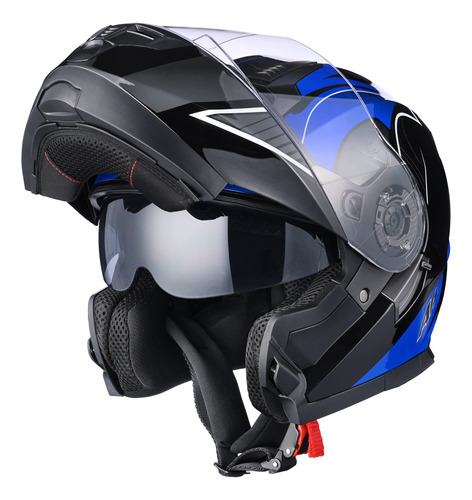 Ahr Casco De Motocicleta De Doble Visera, Modular, Abatible,