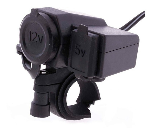 Adaptador Toma Cargador 12v+usb 5v Moto Gps Celular Soporte