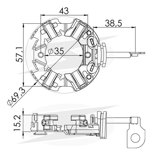 Porta Escova Motor Partida - 11184 - Unifap - Astra