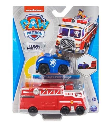 Set Vehiculos Marshall Y Chase - Paw Patrol True Metal