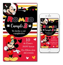 Comprar Tarjetas Invitaciones Digitales Personalizadas Mickey Mousse