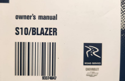 Raro - Manual Do Proprietário Chevrolet S10 E Blazer Inglês
