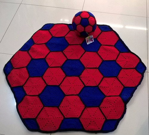Alfombra Equipo De Fútbol Tejida En Crochet