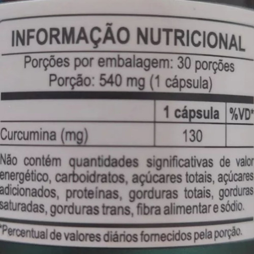 Cúrcuma Longa Ekobé 130mg -antioxidante Natural -30 Cápsulas Sem Sabor