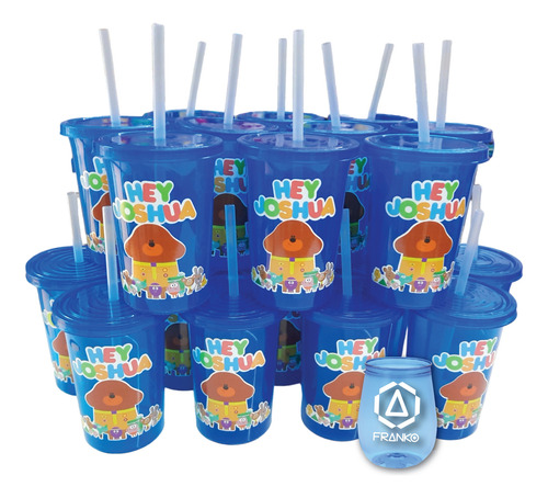 Vasos Decorados Hey Duggee 50 Pzas Con Popote