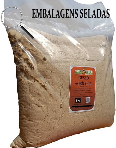 Fertilizante Gesso Agricola Pacote 5kg Sulfato Calcio Adubo