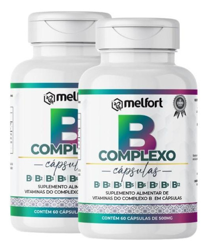 Suplemento Em Cápsula Melfort  Kit 2x Complexo B 500mg 60cps Melfort  Pacote X 2 U