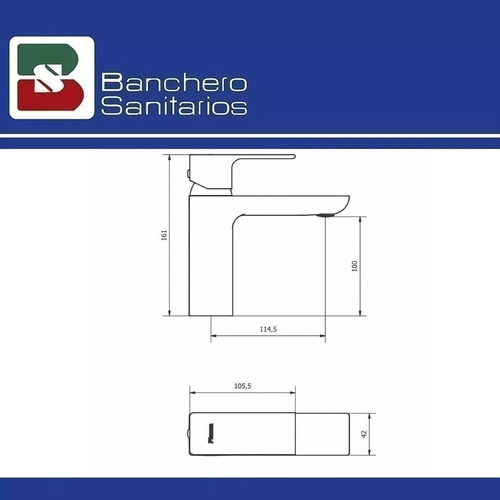 Grifería Monocomando Piazza Arq 10400 Lavatorio Cromo P