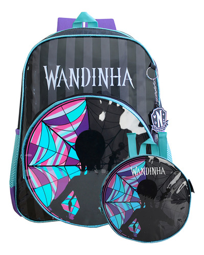 Mochila Escolar De Alças Com Lancheira Térmica Wandinha