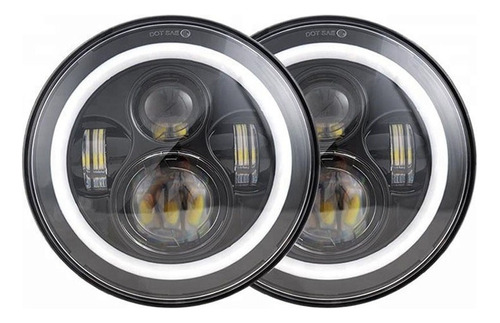 Par 7 H4 Faros De Led Drl Ojos Ángel Wrangler Jeep Vocho Of