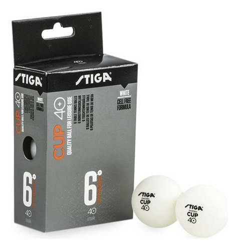 Pelotas De Ping Pong Stiga Serie Cup 40+ Caja 6 Unidades Blanco