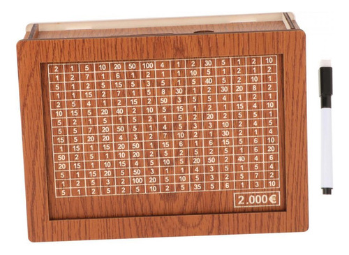 Hucha De Madera Con Contador De Motivación 2000euros