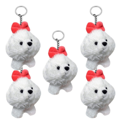 5 Chaveiros De Pelucia Cachorro Poodle Fofinho