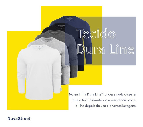 Kit 5 Camisetas Manga Longa Swag - Tecido Dura Line®