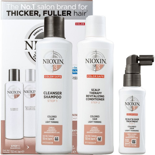 Kit Nioxin Hair System 3 Sh 150ml + Cond 150ml + Scalp 40ml