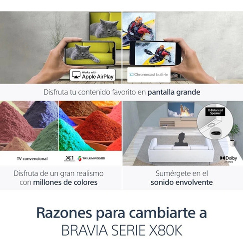 Smart Tv Sony 55 4k Ultra Hd Google Tv Kd-55x80k