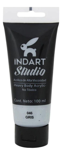 Pintura Acrilica Alta Viscosidad Indart Studio 100ml Colores Color Gris