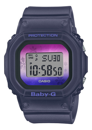 Reloj pulsera Casio BGD-560WL-2DR, digital, para mujer, fondo negro, con correa de resina color negro, bisel color negro y hebilla doble