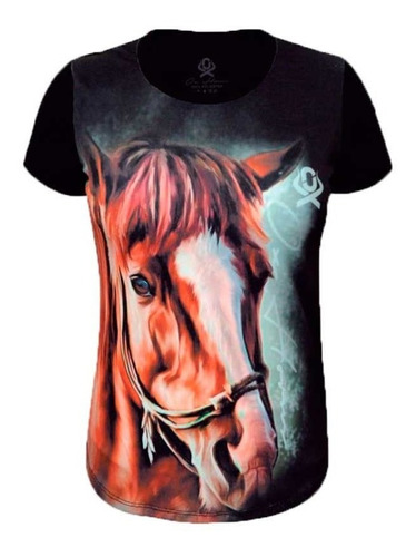 T-shirt Ox Horns Com Cavalo Feminina 6051