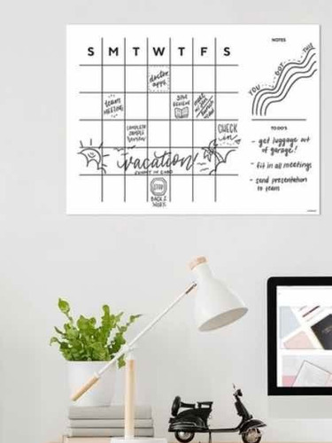 Pizarra Planificador Autoadhesiva Más  Marcador Y Borrador